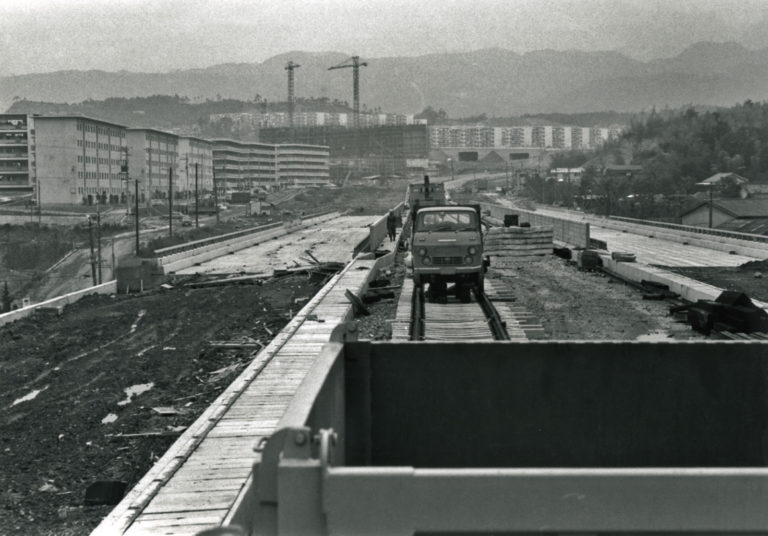 Kita-Osaka Kyuko Line under construction 1969♦