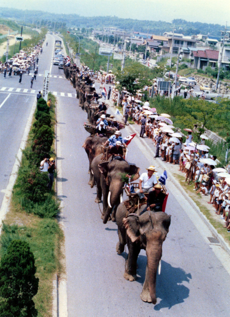 Elephant parade heading for Expo'70, Kitasenri 1970●
